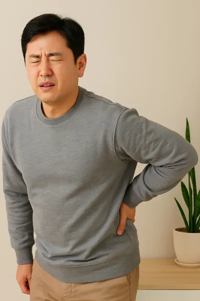 허리 통증 자가진단 모습