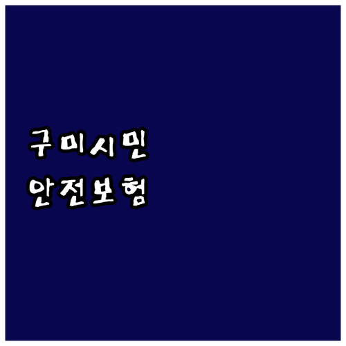 2025 구미시 시민안전보험: 몰랐다..