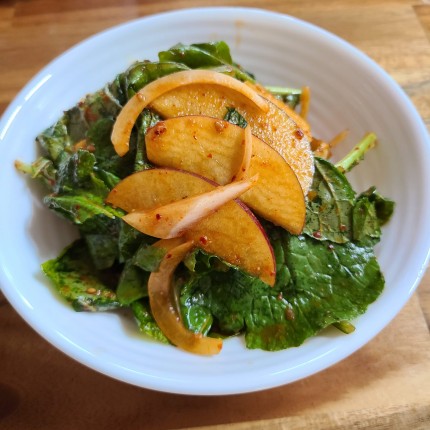 사과-겨울초-나물무침-만들기