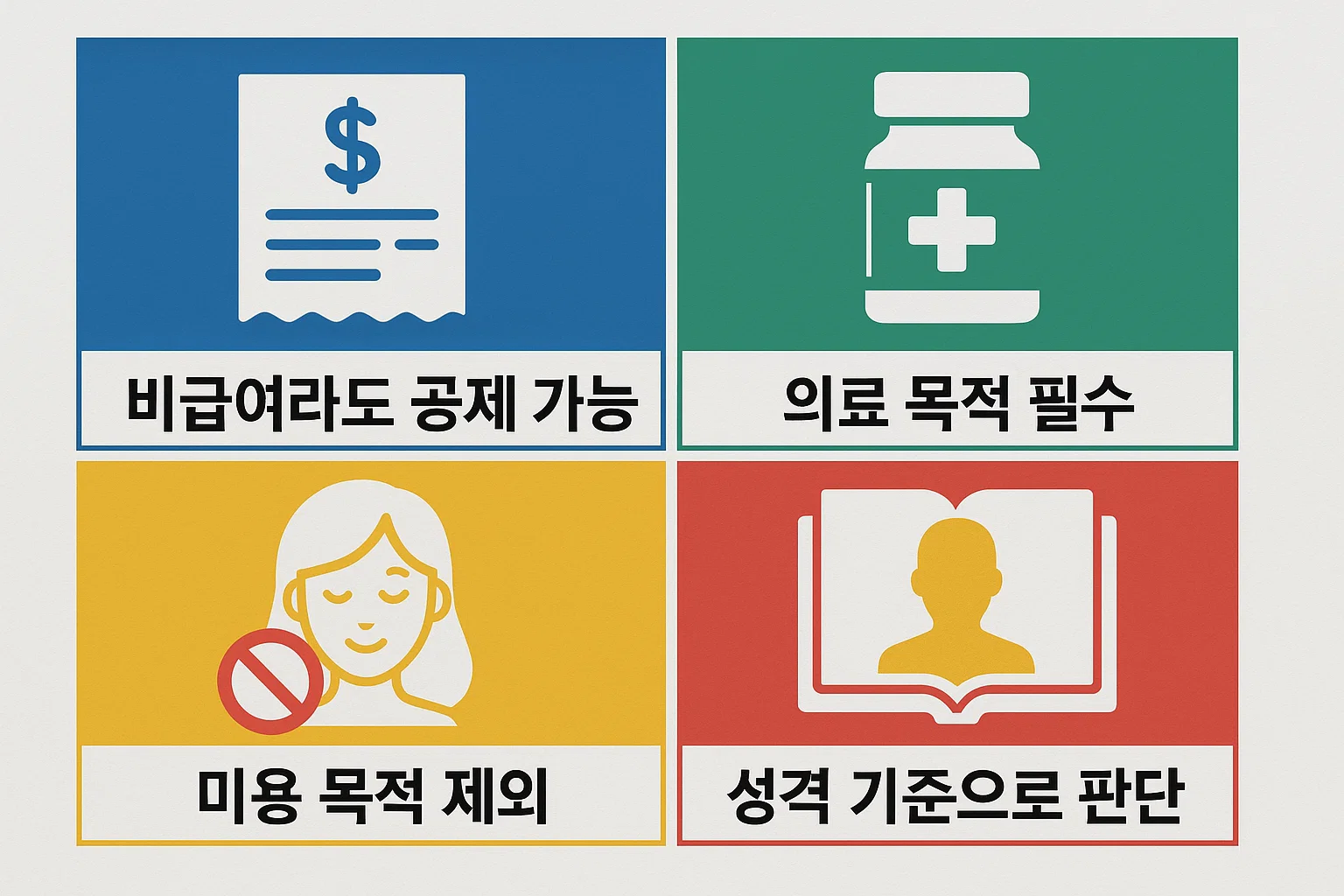 비급여 의료비는 무조건 공제 불가라는 오해와 실제 세법 기준에서 공제가 가능한 경우를 비교해 정확히 구분한 이미지입니다