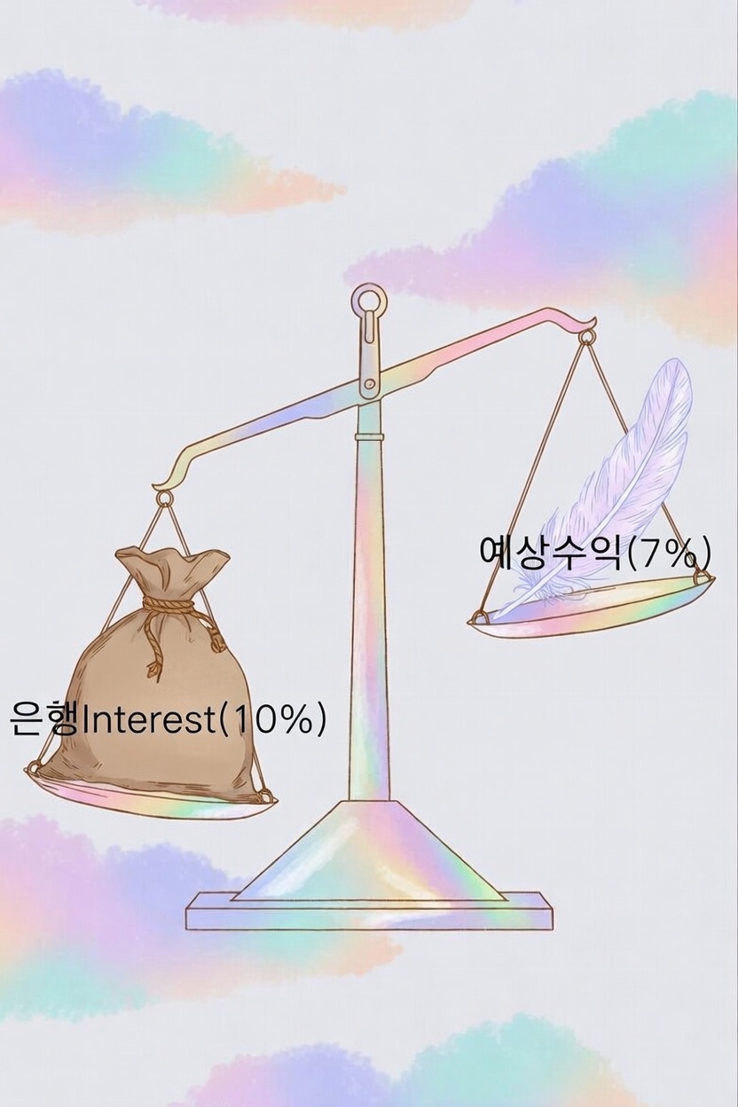 자본비용 산출 과정을 설명하는 도표 이미지 – 자본비용 투자분석 생활속경영전략