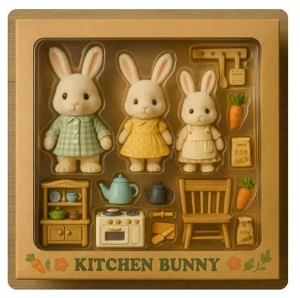 토끼 인형 가족 명령어로 토끼 피규어 이미지 성공한 모습