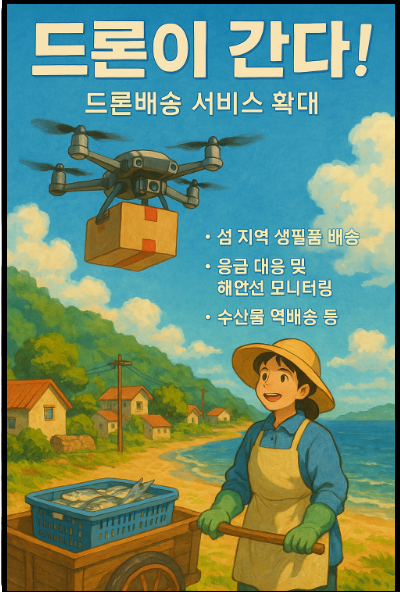 "드론 배송" 홍보 포스터