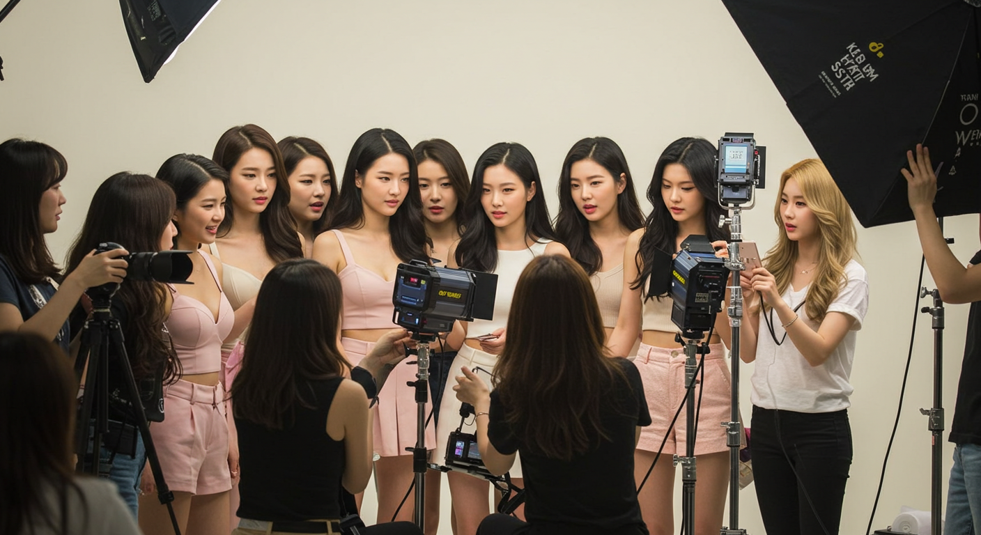 촬영중인 여성들