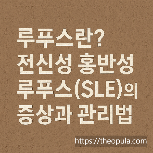 루프스란? 전신성 홍반성 루푸스의 증상과 관리법