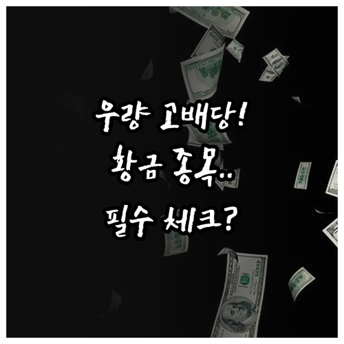 국내 우량 고배당 종목 리스트와 배당..