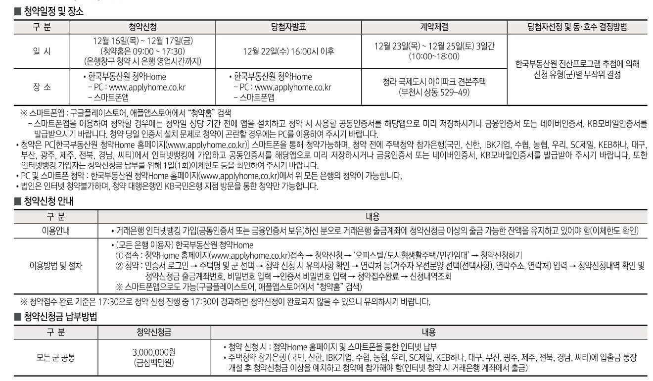 청라국제도시 청약 신청 방법