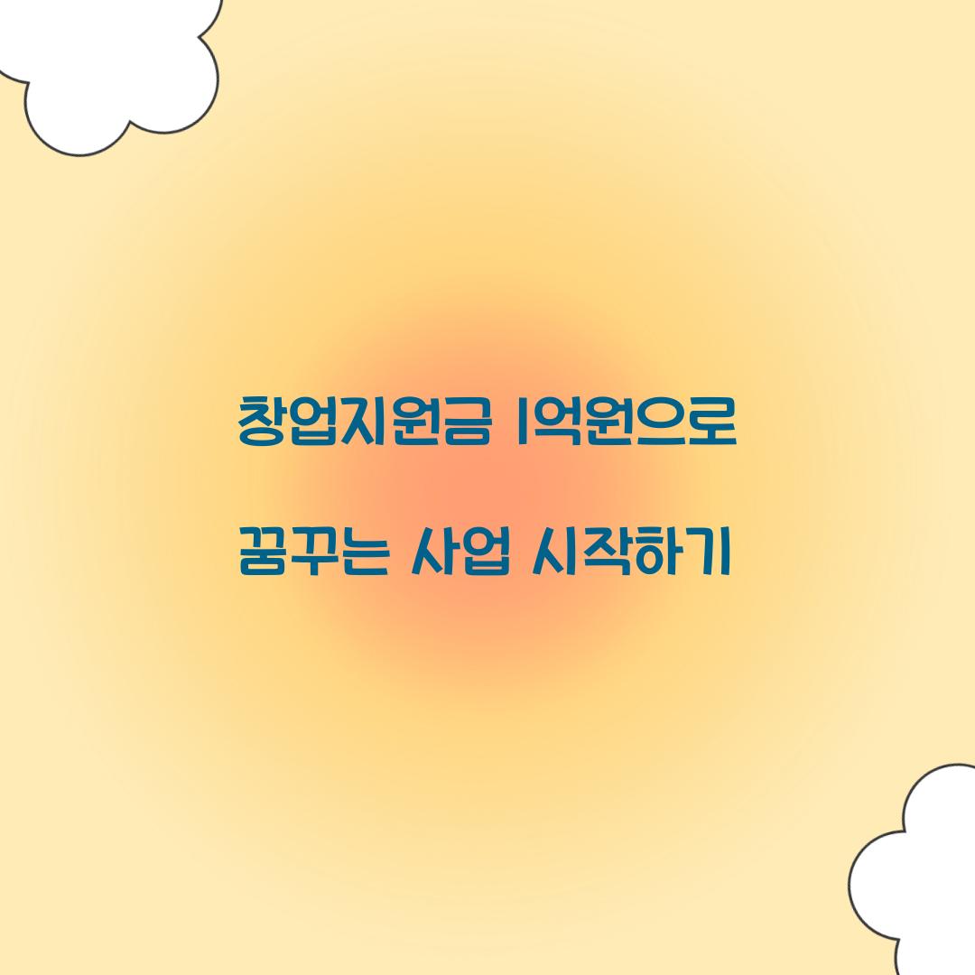 창업지원금 1억원