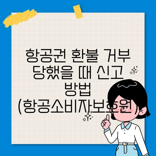 항공권 환불 거부 당했을 때 신고 방법 (항공소비자보호원)
