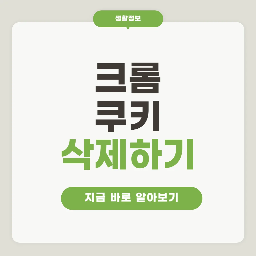 구글 크롬 쿠키 삭제 방법