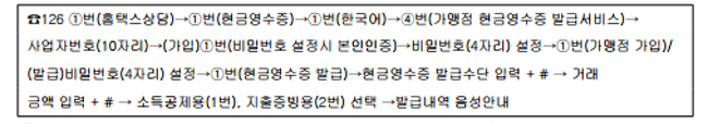 현금영수증 발행하는 방법