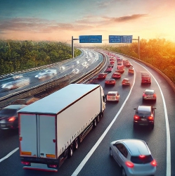 고속도로에 차량이 많이 있는 모습