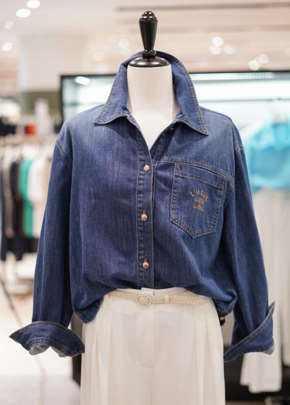 ZOOC 쥬크 23 가을 자켓형 자수 데님 셔츠 Z233PSC401