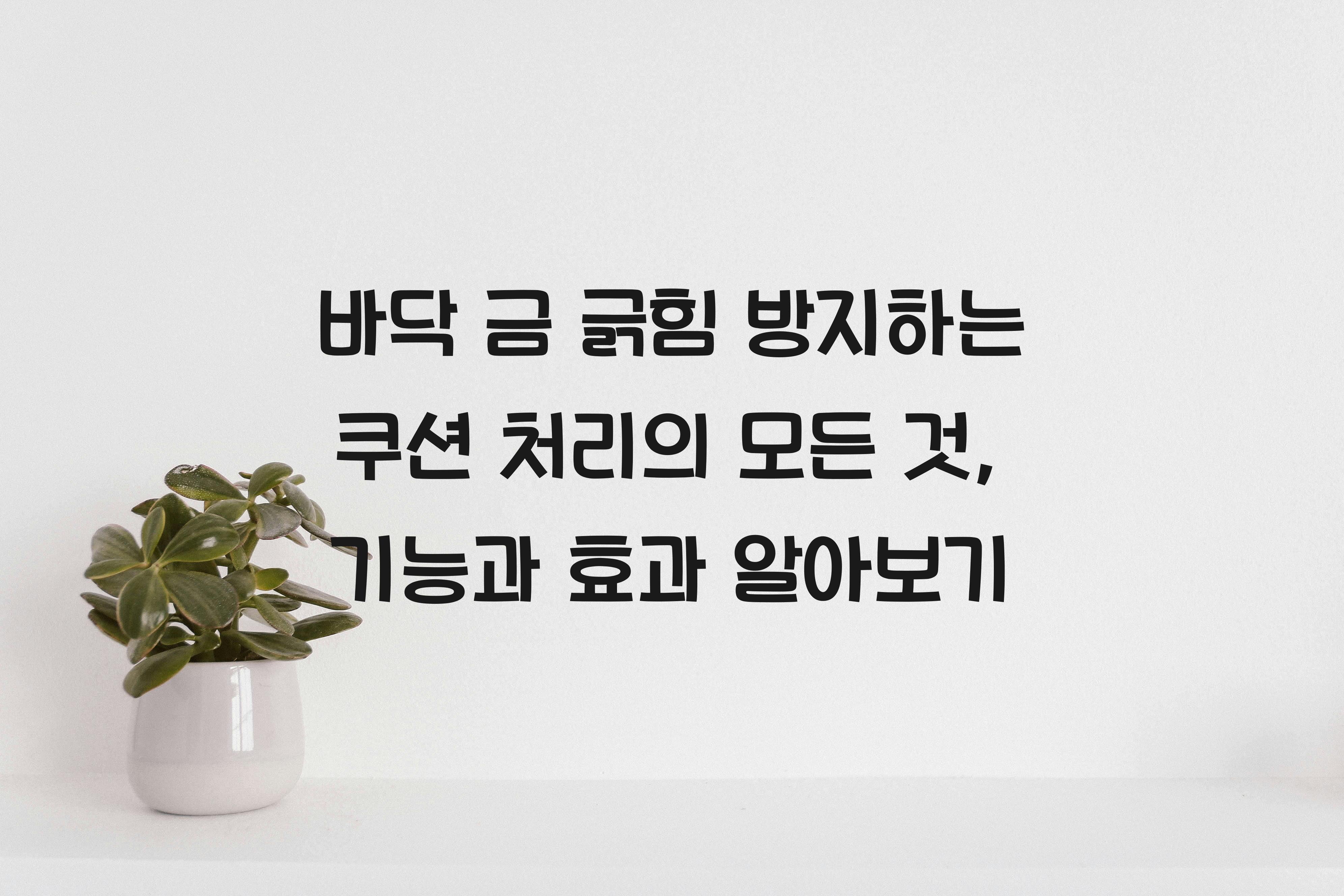 바닥 금 긁힘 방지하는 쿠션 처리
