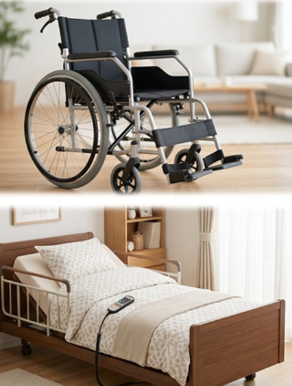 전동침대 휠체어 이미지