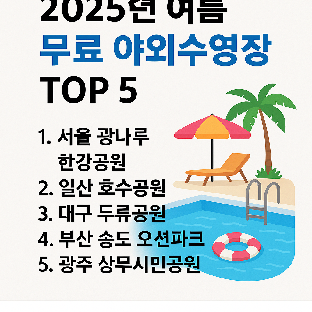 2025년 여름 무료 야외수영장 TOP 5