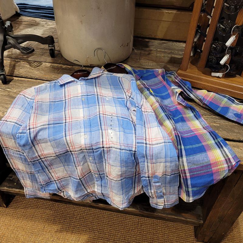 폴로 랄프로렌 여성 린넨셔츠 Plaid Linen Shirt