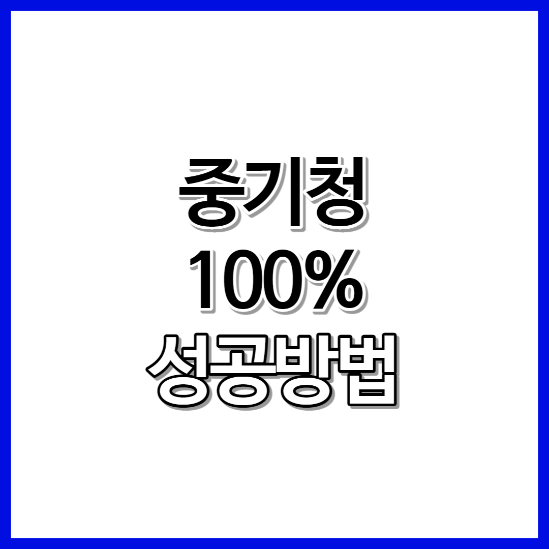 중기청 100% 성공방법