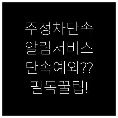 주정차단속알림 문자 서비스 신청 가로..