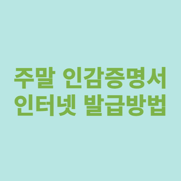 주말 인감증명서 인터넷 발급방법