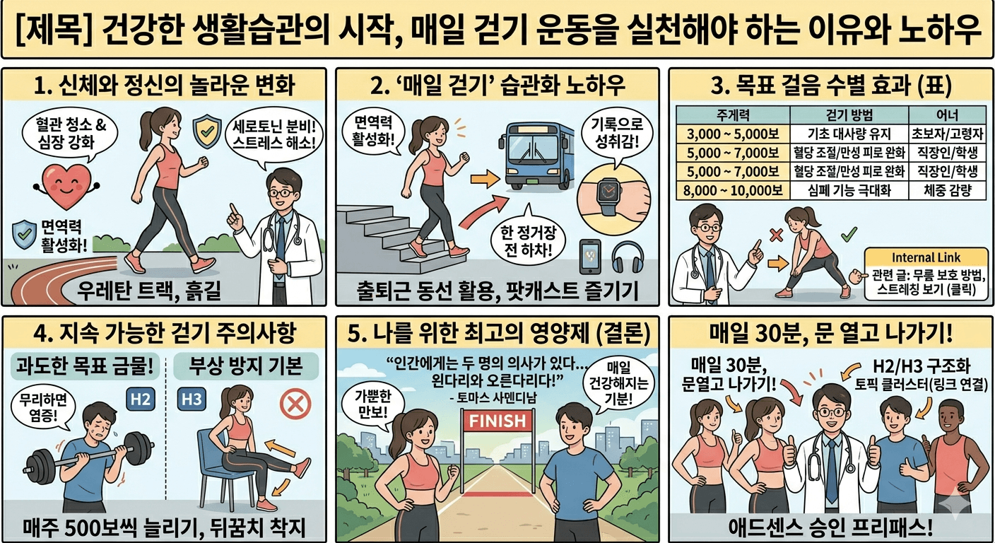 건강한 생활습관의 시작, 매일 걷기 운동을 실천
