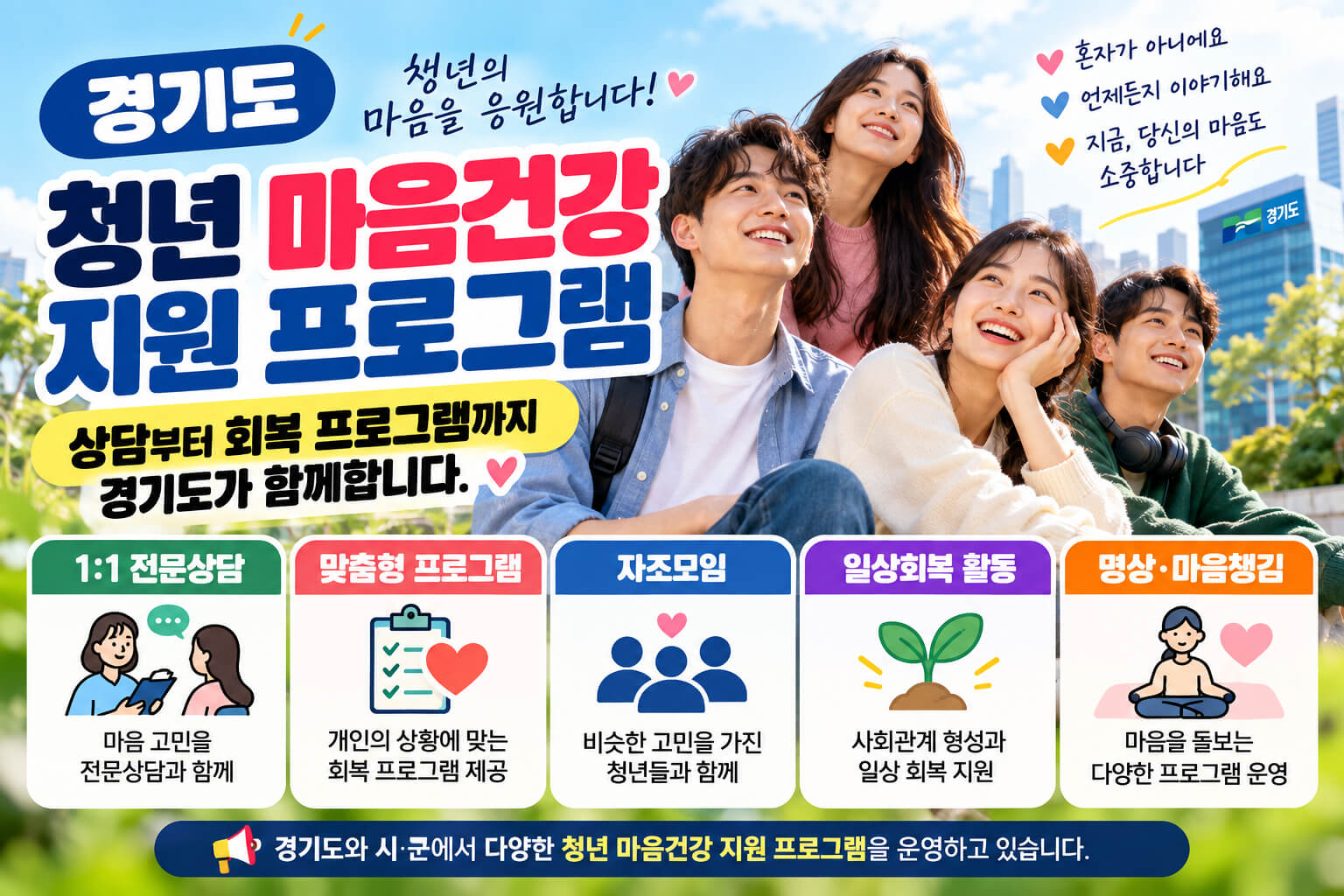 경기도 청년 마음건강 상담·회복 프로그램 안내 이미지