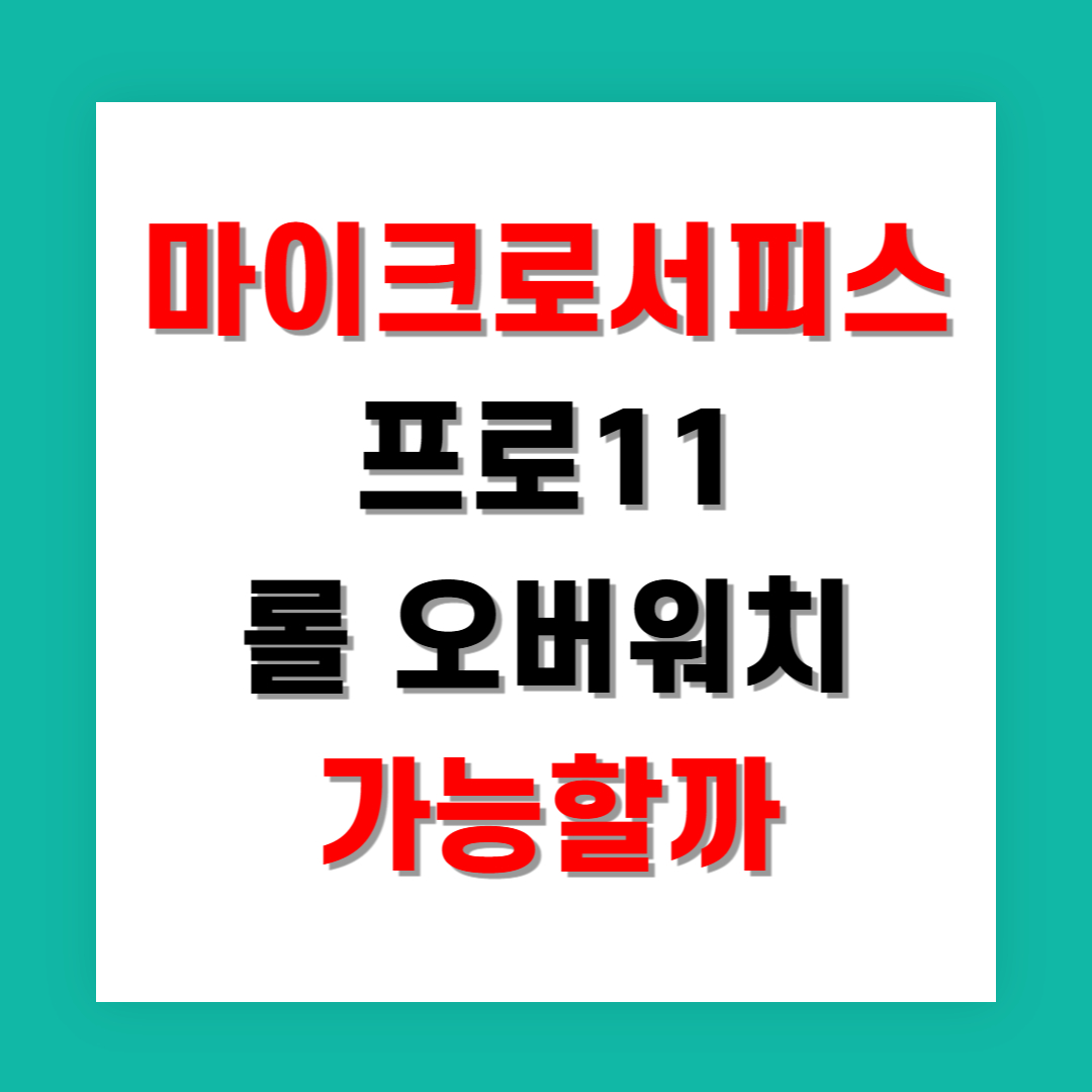 마이크로서피스 프로11에서 롤 오버워치 가능할까