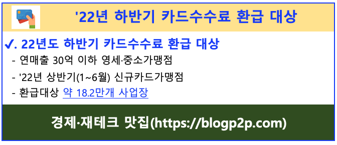소상공인 카드수수료 환급 대상 기준