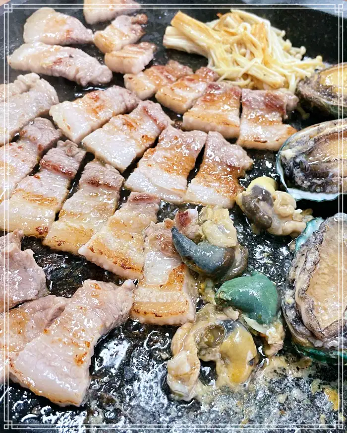 쏠비치 진도 리조트 맛집 전복 삼겹살 구이