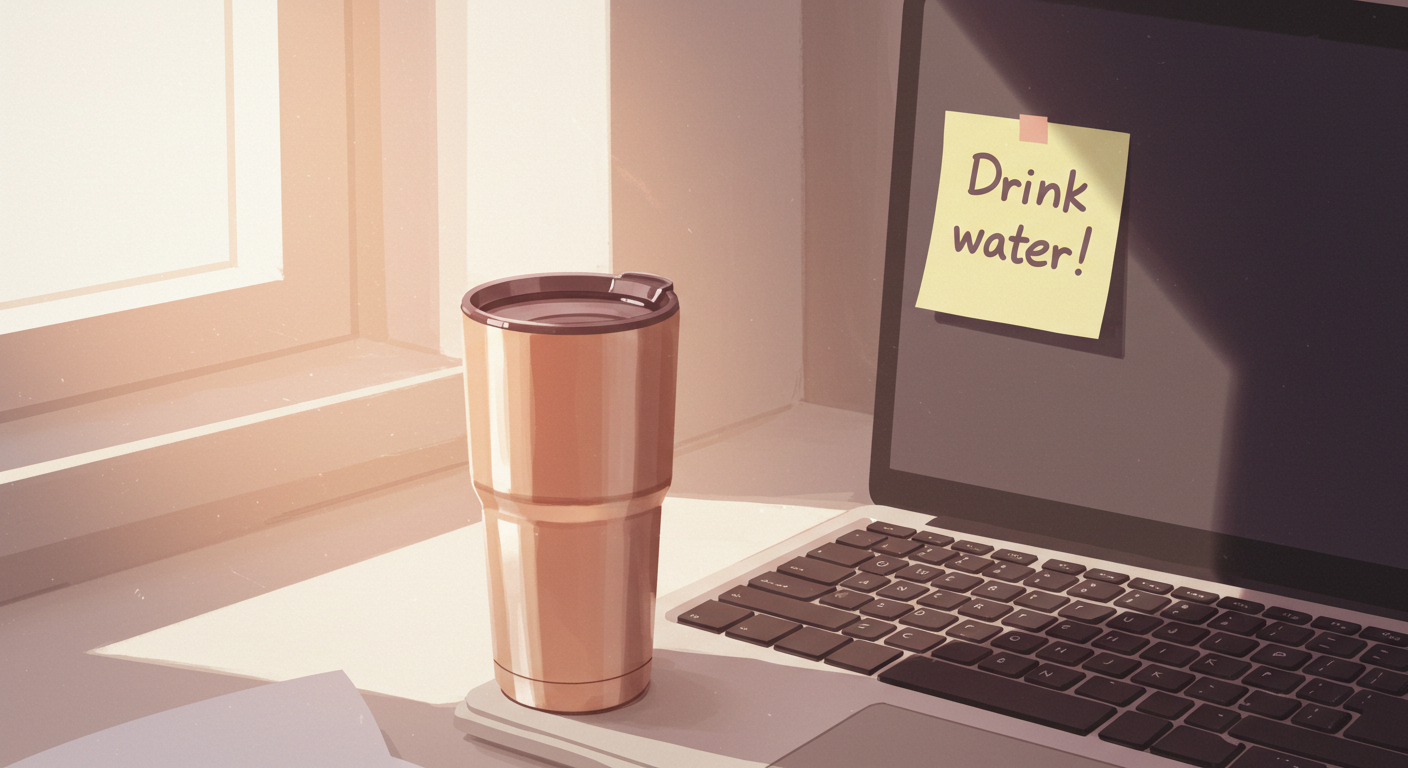 Drink water 감성 일러스트