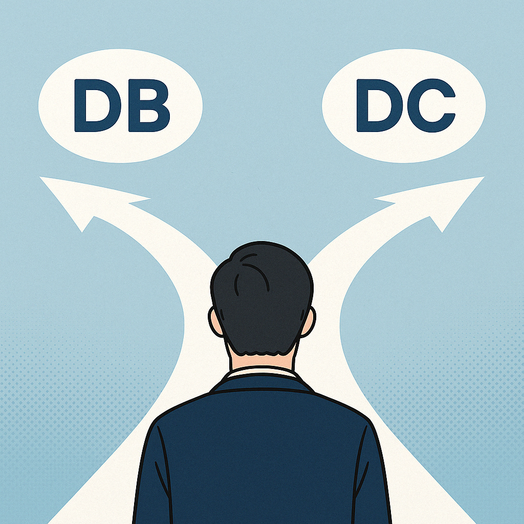 DB형과 DC형의 갈림길에서 선택을 고민하는 미백남