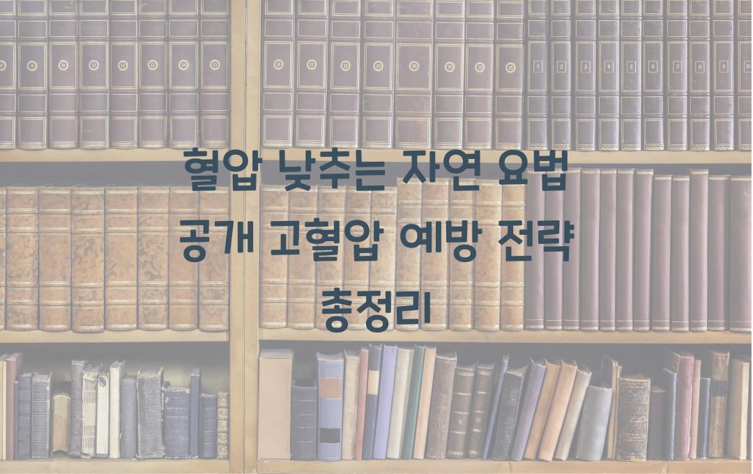 혈압 낮추는 자연 요법 공개! 고혈압 예방을 위한 식단과 운동 루틴까지