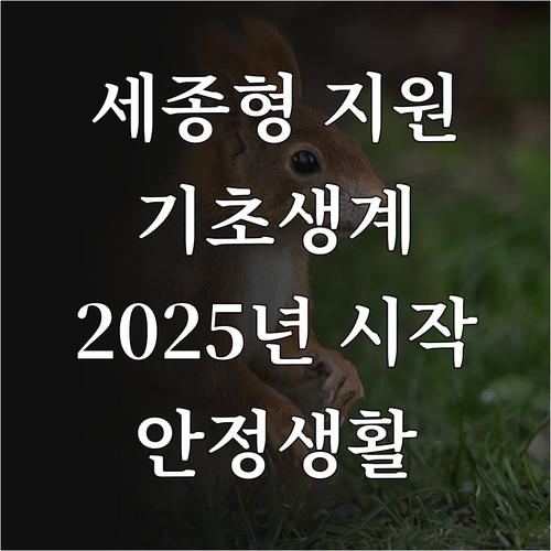 2025년 세종형 기초생계지원으로 안..