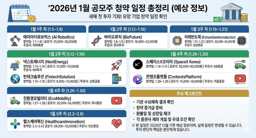 2026년 1~3월 예정 공모주 총정리