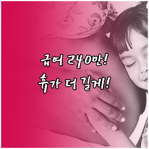 출산전후휴가 급여 월 240만 원 상..