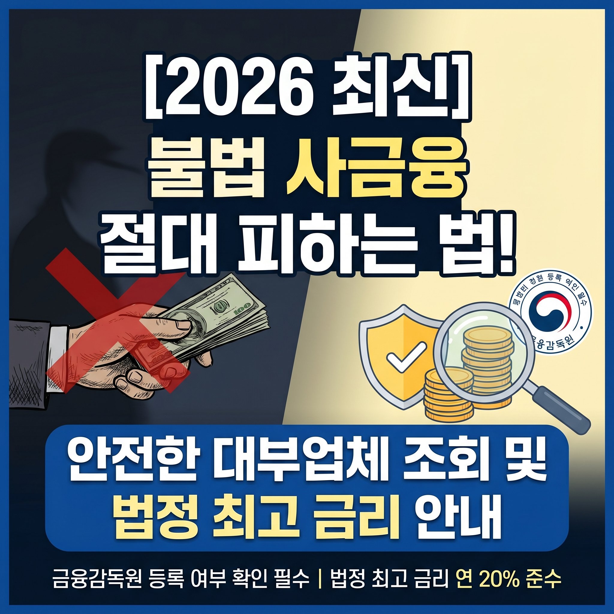 불법 사금융 사채 및 보이스피싱 사기 수법 예방 금융감독원 파인 등록대부업체 조회 및 법정 최고금리 20퍼센트 대처법 완벽 가이드