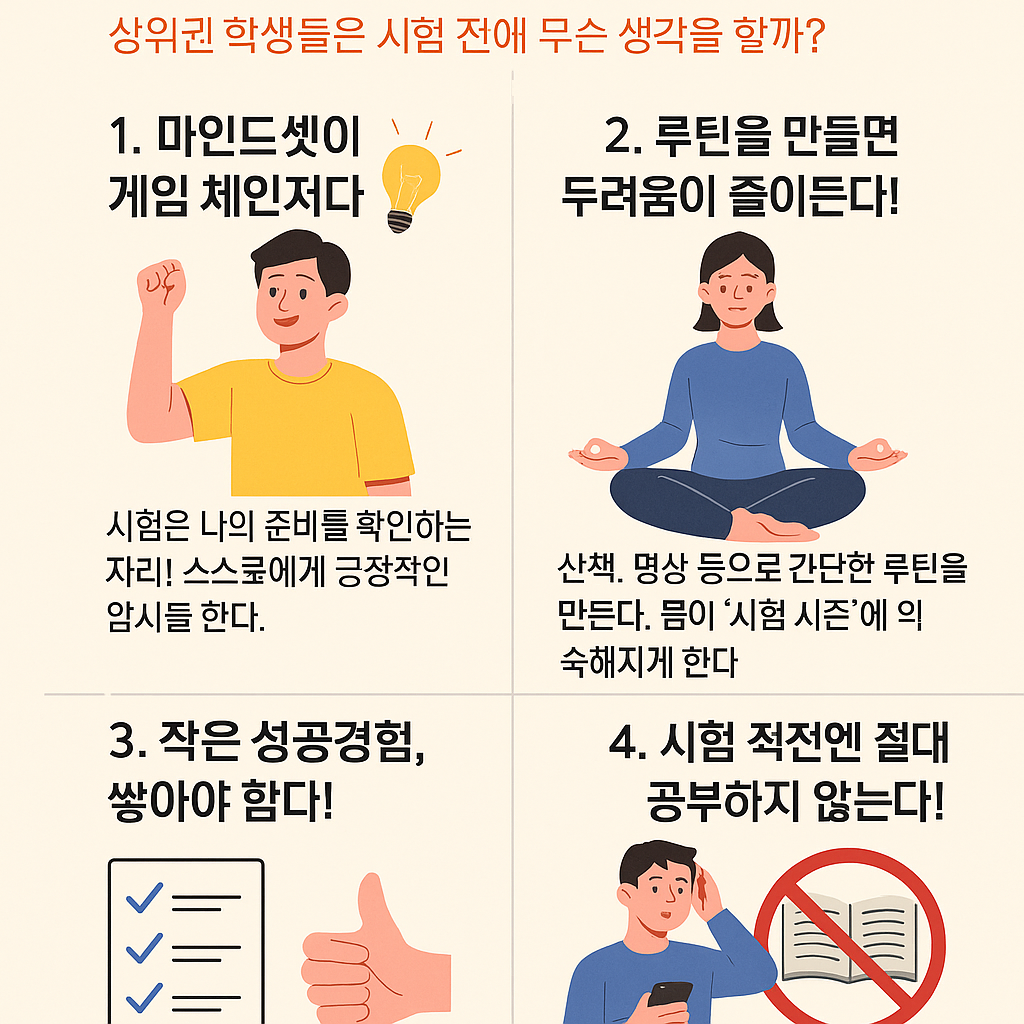 시험불안 극복법, 상위권이 꼭 하는 행동!