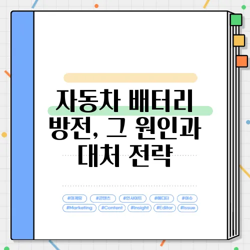 자동차 배터리 방전, 그 원인과 대처 전략