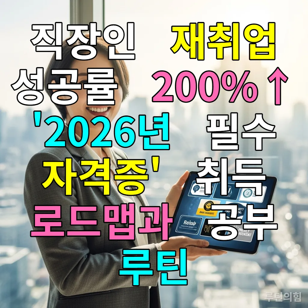 2026년 재취업 성공을 위한 필수 자격증을 들고 환하게 웃는 한국 직장인