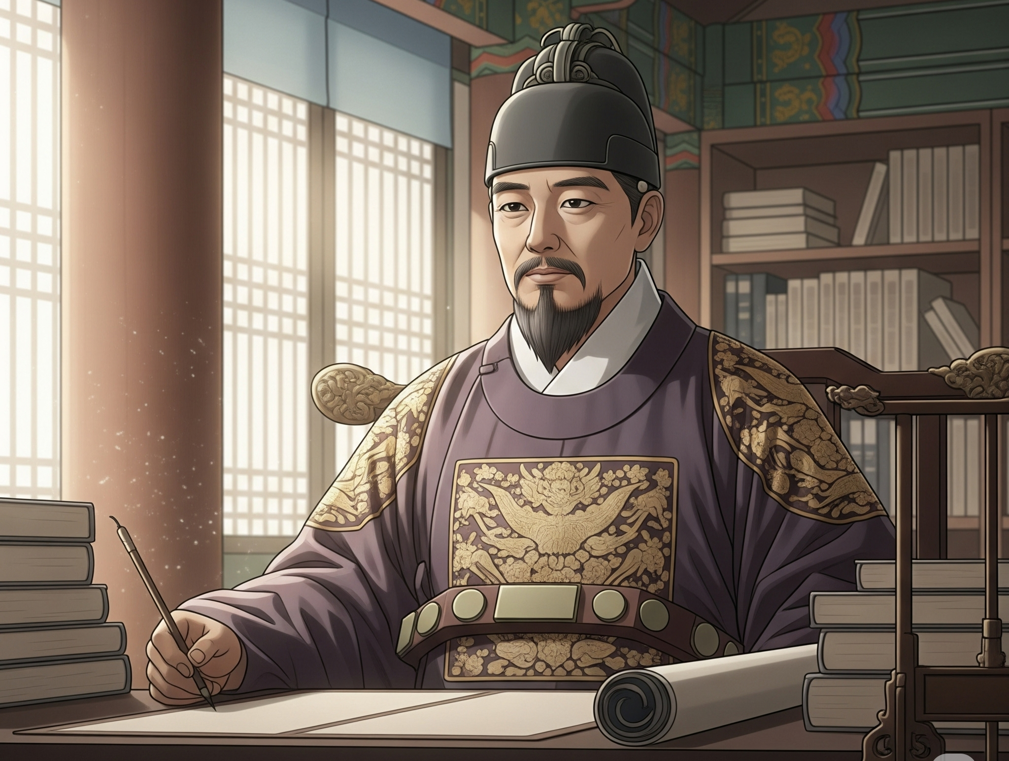 조선 제7대 왕 세조의 추상화(AI이미지)