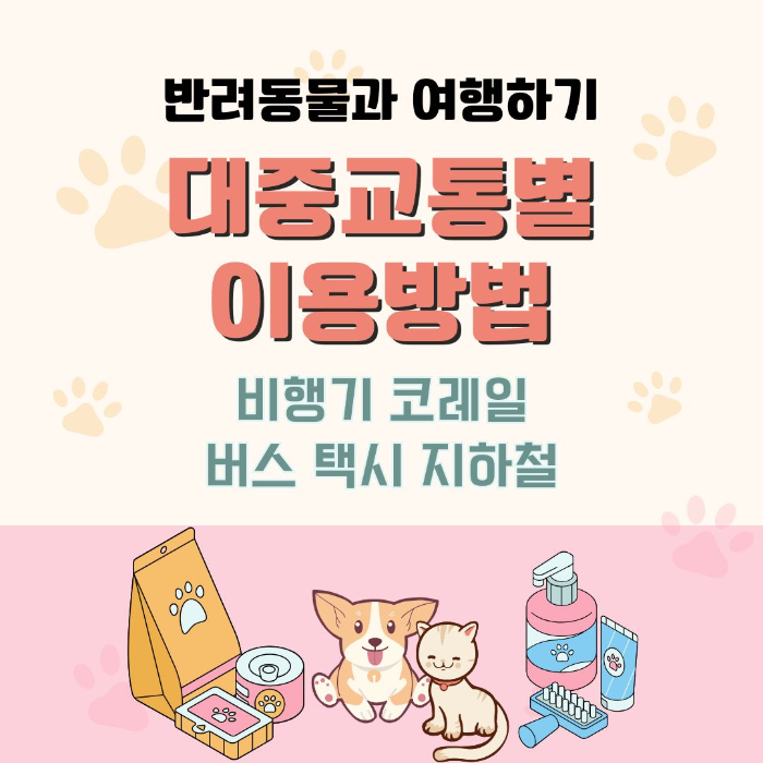 반려동물과/여행하기/대중교통별/이용방법