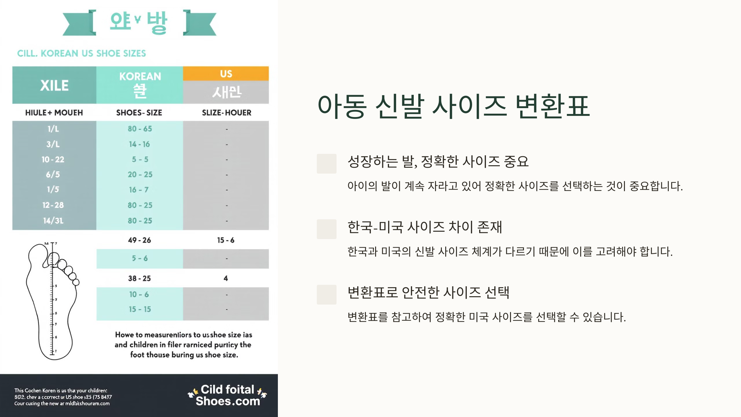 미국 신발 사이즈표