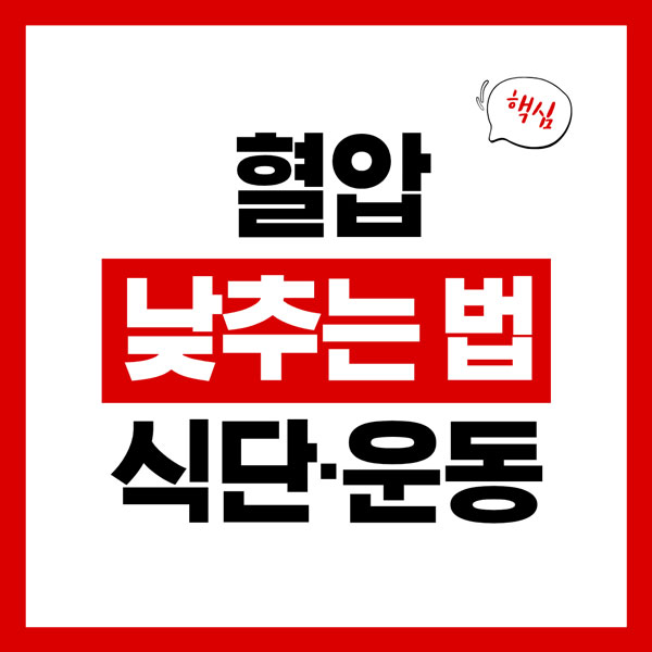 혈압 낮추는 법 총정리