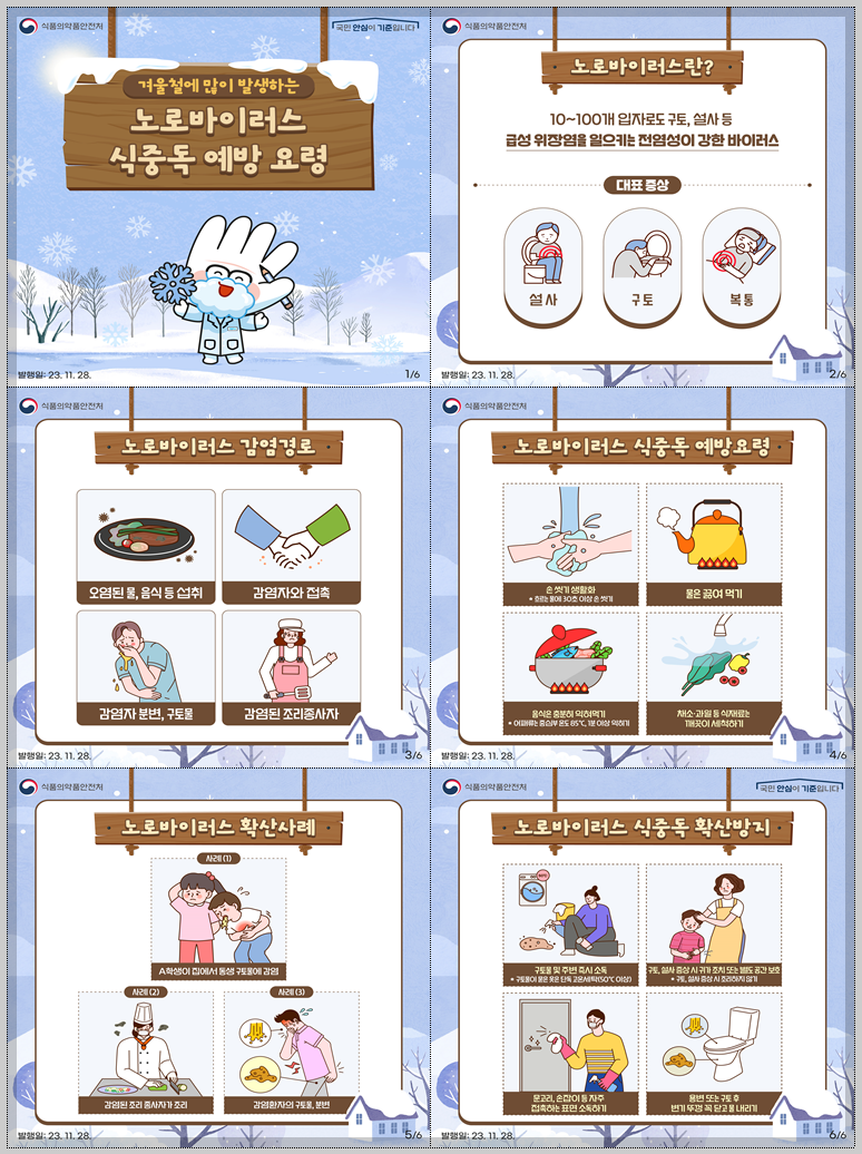 노로바이러스 예방 요령