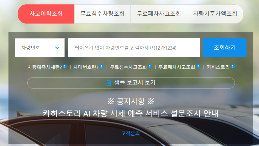 카히스토리 조회방법