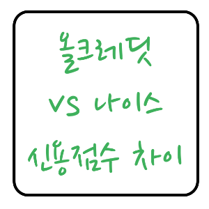 '올크레딧 vs 나이스 신용점수 차이'가 쓰여진 점수 차이의 이유 및 관리방법 포스트 썸네일 이미지
