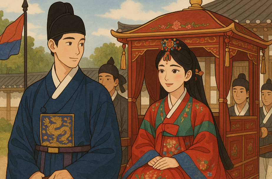 전통혼례식 모습 그림