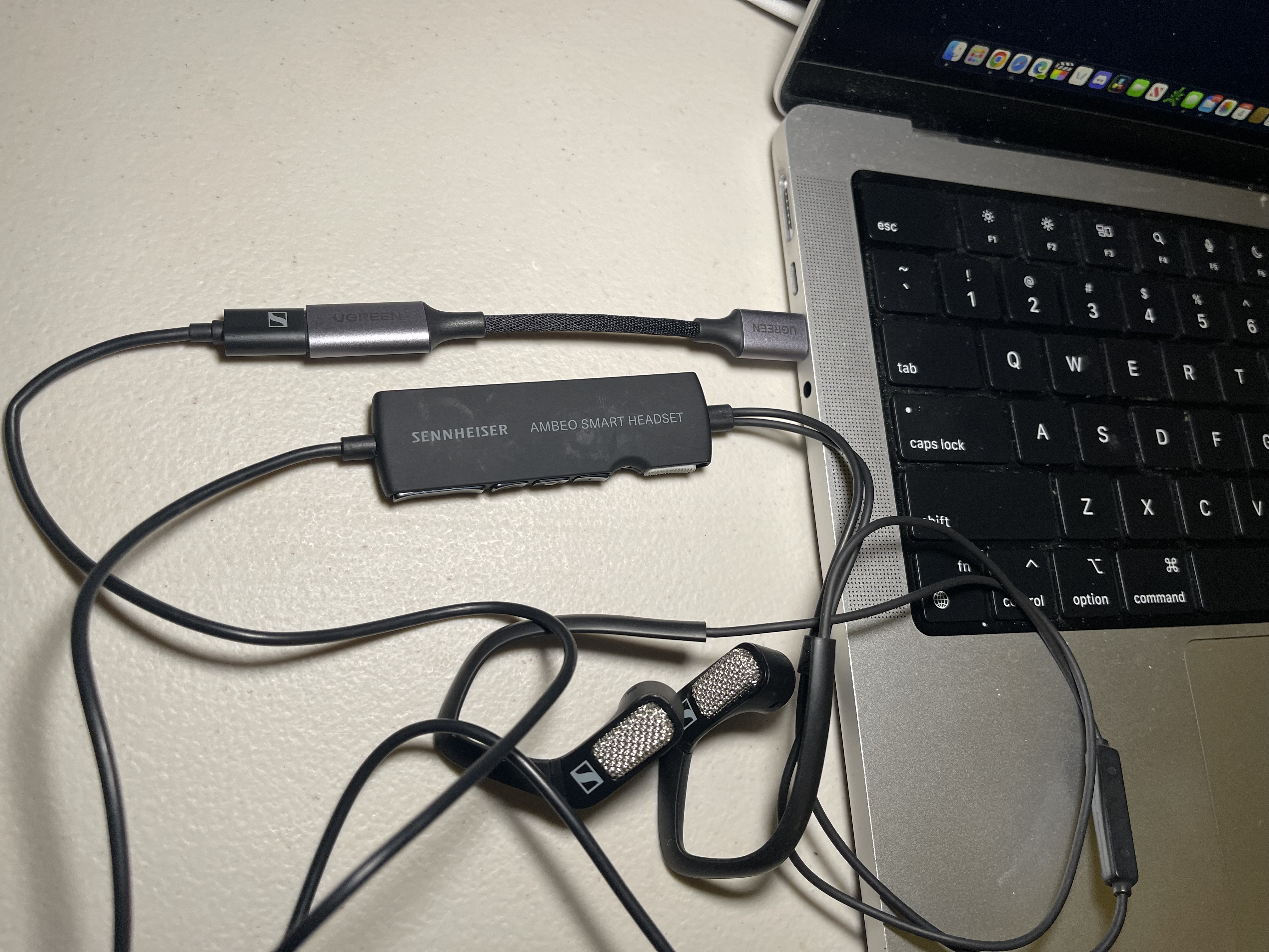 UGREEN USB-C to Lightning Audio Adapter: USB-C 아댑터를 사용해보니 맥에서는 3D녹음은 사용할 수 없었다.