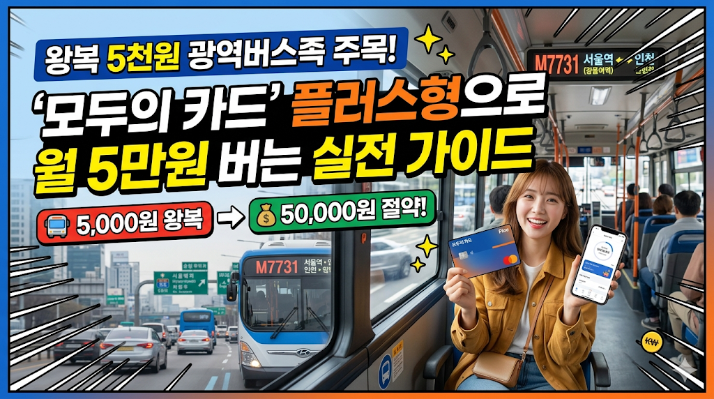 '모두의 카드' 플러스형으로 월 5만원 버는 실전 가이드 왕복 5천원 광역버스족 주목!