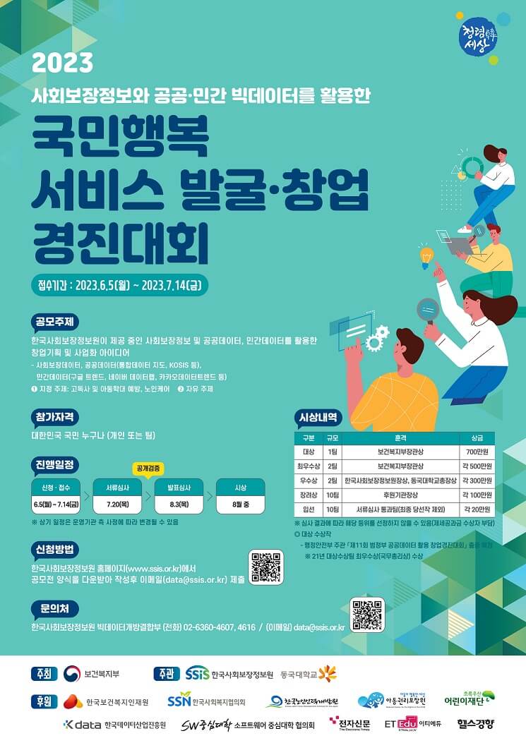 2023 국민행복 서비스 발굴 및 창업 경진대회 포스터